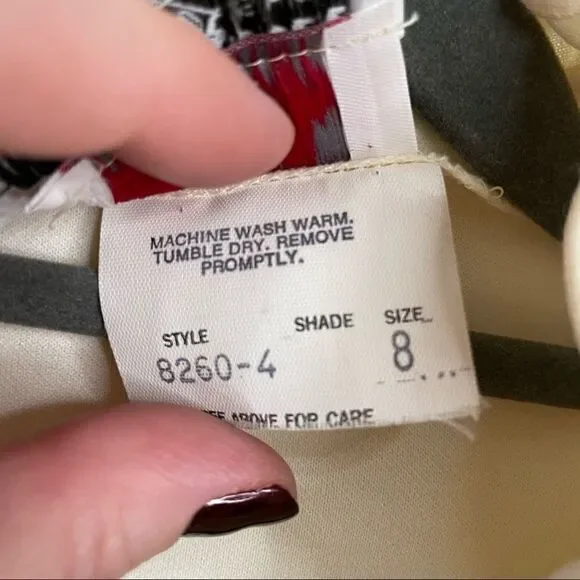 Vintage Serbin Carroll Reed Ski Shops Ivory Cream Belted Ruffle Dress - Picture 5 of 7